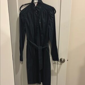 Elegant Black and Green Plaid Dress